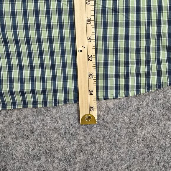 Redhead Green Blue Plaid Long Sleeve Shirt Size 2XLT Men’s Zip Pocket Poly Blend - Picture 7 of 9